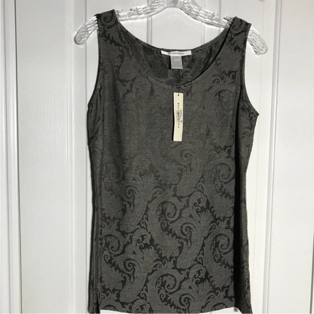Ellen Tracy NWT Sleeveless Gray Top Size 0 Cashmere Blend